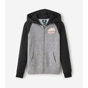 Roots Kids Gray and Black Zip-Up Sweatshirt